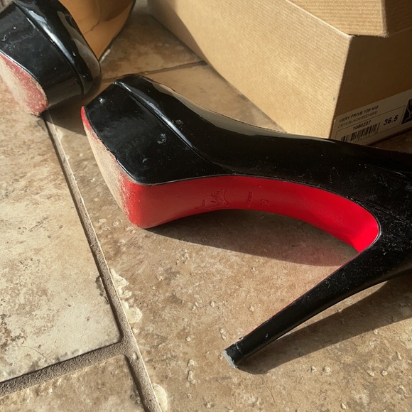 Christian Louboutin Red Bottom Heels platform black patent leather in box - Picture 7 of 9